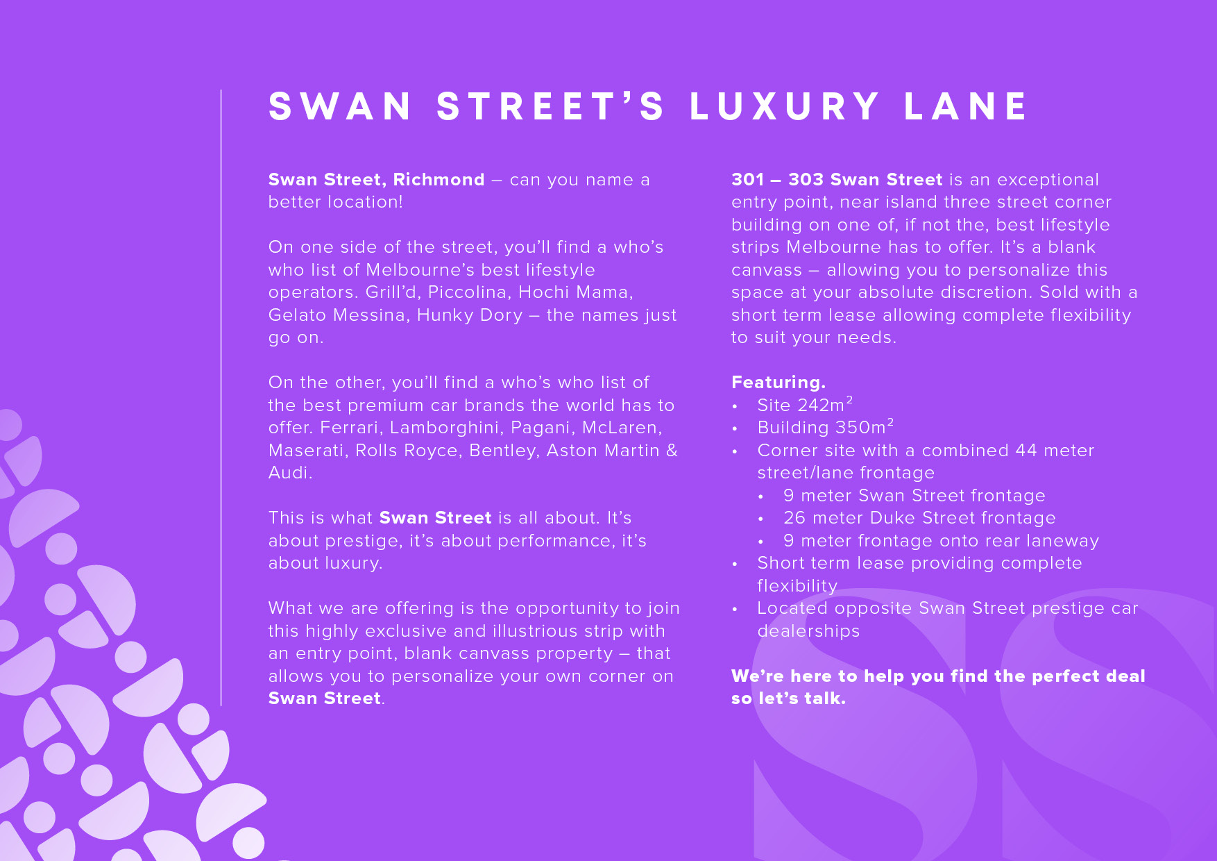301 - 303 Swan Street Richmond TCI Sale Sold